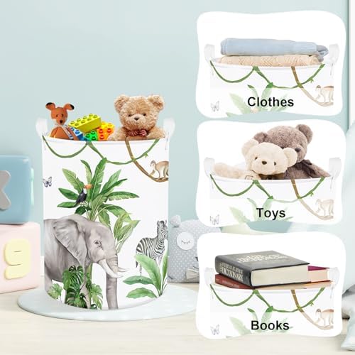 Clastyle Kid Storage Basket Woodland Vine Animal Foldable Laundry Hamper - Image 5