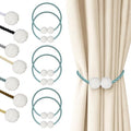 Hion Magnetic Curtain Tiebacks Blue 6pcs, Curtain Holdbacks Hooks Holders by Hion