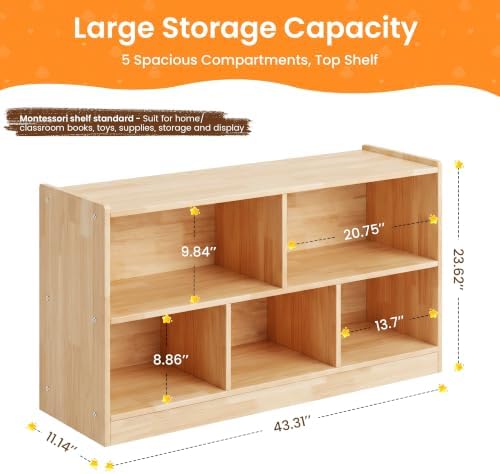 Sosola Large 5-Cube Kids Bookshelf and Toy Storage Organizer - Image 2
