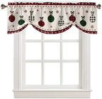Christmas Blackout Tie Up Valance Curtains by VandarllinHomeKitchenDecor