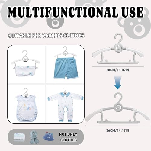 Baby Clothes Hangers 20 Pack, Plastic Kids Hangers Space Saving - Image 2