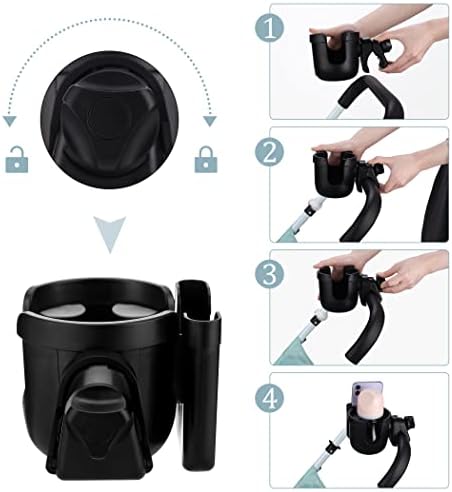 Suranew Universal Stroller Cup Holder, Adjustable Drink Holder - Image 5