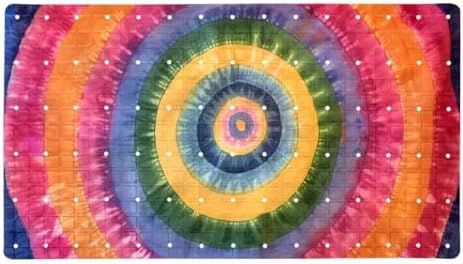 Bathtub Mat Non Slip 26.8x15.1 Inch, Tie Dye Spiral Shower Mat by Anna+Cowper