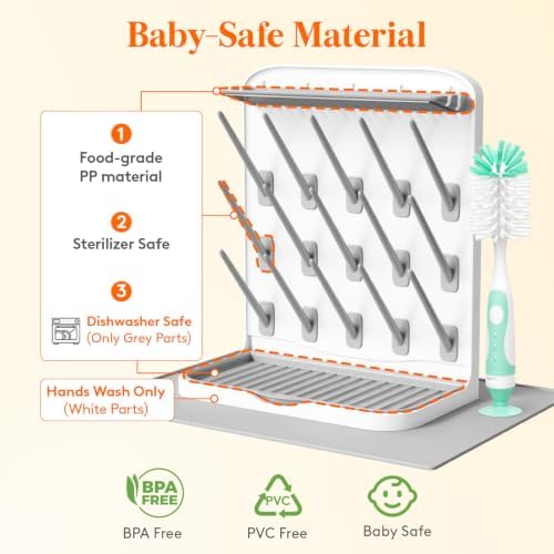 Lifewit 15-Hooks Baby Bottle Drying Rack - Image 2