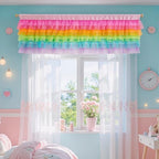Besutolife Rainbow Valance Curtains Girls Valances by Besutolife