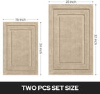 HOMEIDEAS Bathroom Rugs Sets 2 Piece, Super Soft and Absorbent Non Slip - Image 2