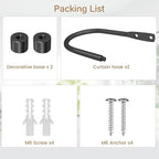 HIKMLK Minimalist Curtain Holdbacks 2pcs, 100% Cast Iron Solid Heavy Duty Metal - Image 4