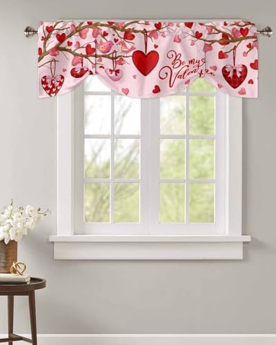 Pink Valentine's Day Blackout Tie Up Valance Curtains - Image 4