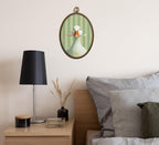 Silly Goose Bathroom Decor, Sage Green Stripe Oval wall Art, Waterproof - Image 6