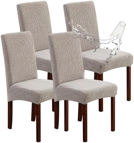 Genina Waterproof Dining Chair Covers Set of 4 Parsons Chair Slipcovers by Genina