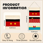 Cute 3-Pocket Hanging Wall Organizer, Polka Dot Over Door Storage Pockets - Image 3