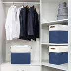 Bagnizer Large Fabric Storage Baskets | 50L Storage Bins, Decorative Linen - Image 2
