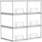 Vtopmart 6 Pack Small Clear Stackable Storage Drawers by Vtopmart