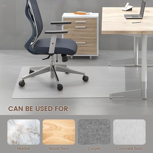 Office Chair Mat for Carpet, Transparent, 0.14" Thick, Heavy Duty, Flat Shipping - Image 5