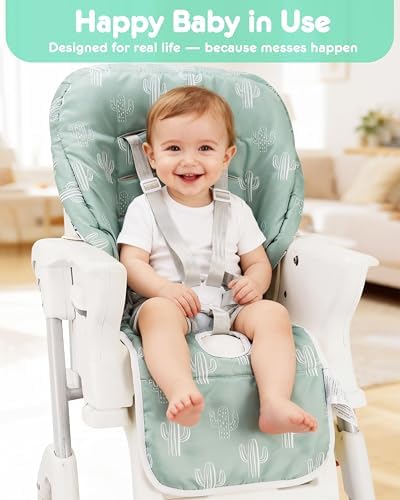 Baby High Chair Cover Replacement, Reversible & Waterproof High Chair Cushion - Image 2