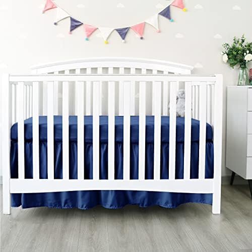 Crib Bed Skirt 14" Drop, Fits 28"x52" Crib, Adjustable - Image 4
