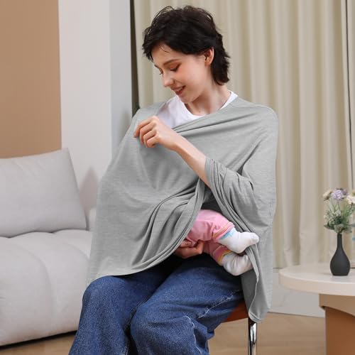 Seejoy Nursing Cover for Breastfeeding, 360°Full Coverage Nursing Poncho - Image 5