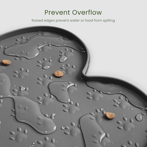 PWTAA Dog Food Mat Anti-Slip Silicone Dog Bowl Mat Thicker Pet Placemat - Image 5