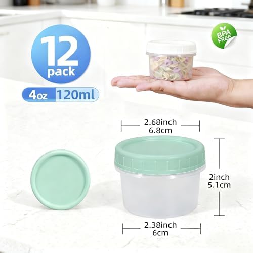 Food Storage Containers, 12 Pack 4 oz Freezer Storage Containers - Image 4