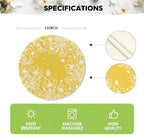 Artoid Mode Yellow Bloom Flowers Spring Round Placemats Set of 4, 14 Inch - Image 6