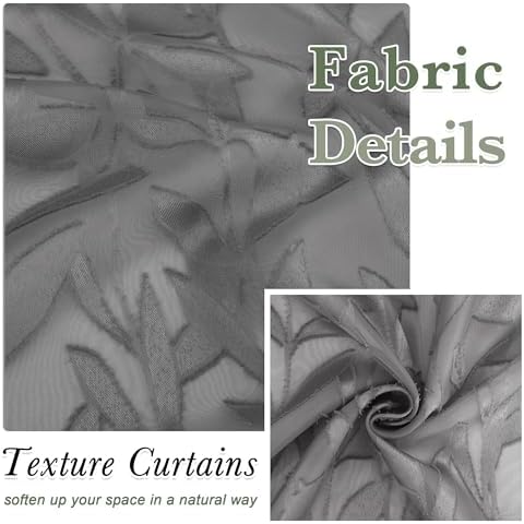 Lecloud Leia Charcoal Grey Sheer Valances - Image 4