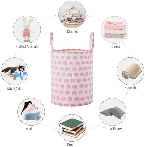 Baby Laundry Basket Nursery Hamper - Image 5