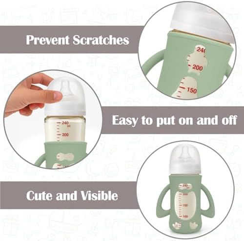 BUSOHA 3 Pack Silicone Sleeves for Pigeon 8oz Glass Baby Bottle - Image 2