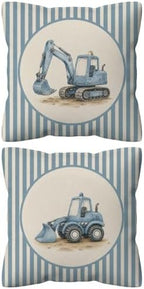 kdqua Construction Boy Nursery Pillow Cover 18x18 Double-Sided, Boy Room by kdqua
