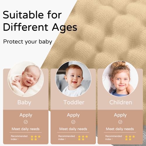 Yoofoss Hooded Baby Bath Towels 2 Pack 100% Muslin Organic Cotton - Image 5