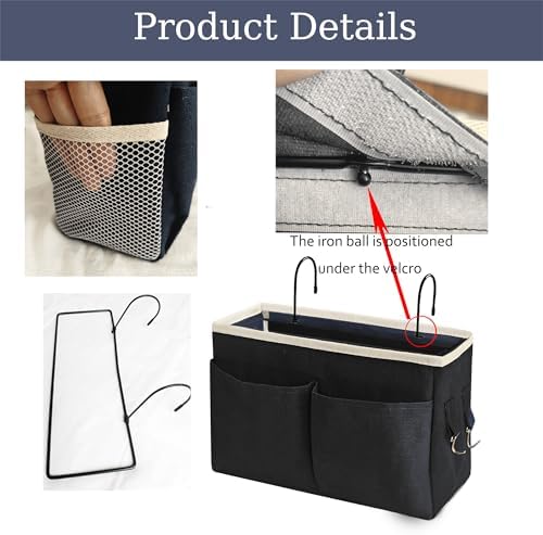 Bedside Caddy Bedside Hanging Storage Basket Multi-Function Organizer Caddy - Image 3