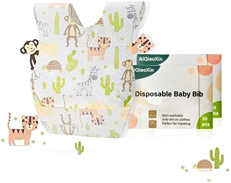 30/60pcs Baby Disposable Bibs-Individually Packaged, Leak Proof and Convenient by AIQIAOXIN