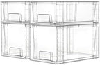 Vtopmart Clear Stackable Storage Drawers, 4 Pack Kitchen Cabinet Set by Vtopmart