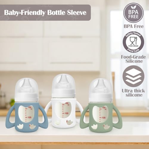 BUSOHA 3 Pack Silicone Sleeves for Pigeon 5oz Glass Baby Bottle - Image 4