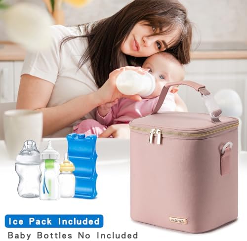 Breast Milk Cooler Bag with Ice Pack Fits 6 Baby Bottles Up to 9 Ounce - Image 6