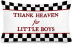 Black White Racing Baby Boy Nursery Decor 12x20 Pillow Cover by Unknown