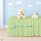 Cottington Lane Sage Crib Skirt Dust Ruffle 14" Drop, Fits 28" x 52" - Image 5