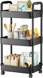 EZ COZY 3 Tier Rolling Cart, Plastic Diaper Cart Organizer by EZCozy