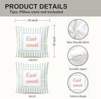 East Coast Red Lobster Pillow Covers 18x18, Preppy Beach Room Decor, New - Image 2