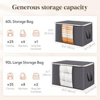 Lifewit 10 Pack 90L Clothes Storage Bins - Image 2