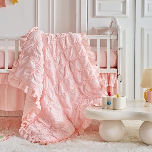 Ruffled Crib Bedding Set Baby Boho Quilted Comforter - Image 6