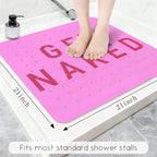 Bathtub Mat Non Slip, Get Naked Square Bath tub Mat Shower Floor Mat - Image 2