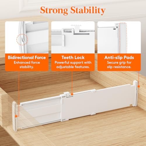 Lifewit 5 Pack 4" High Drawer Dividers, Adjustable Drawer Organizer Clothes - Image 4