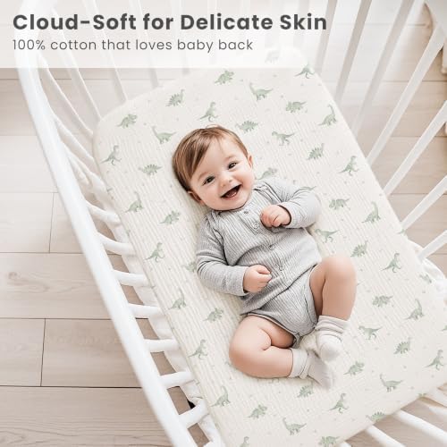 Konssy 2 Pack Muslin Bassinet Sheets - Image 4