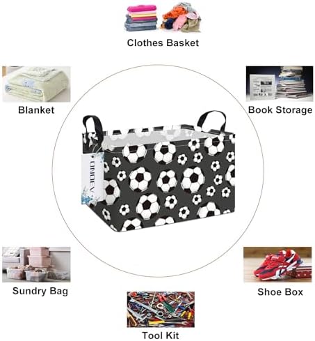 Rectangular Soccer Ball Storage Bin, Closet Organizer Basket - Image 3