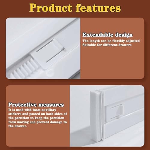 Drawer Dividers for Clothes, 3.15" High 11.34"-19.69" - Image 4