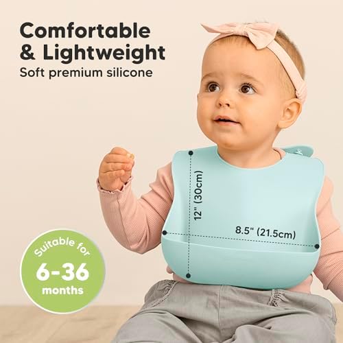 KeaBabies 2-Pack Silicone Bibs for Babies, Toddlers Girl - Image 3