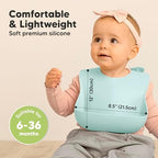KeaBabies 2-Pack Silicone Bibs for Babies, Toddlers Girl - Image 3