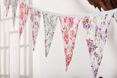 LOVENJOY Pastel Pennant Banner Triangle Spring Floral Fabric Bunting Shabby - Image 5