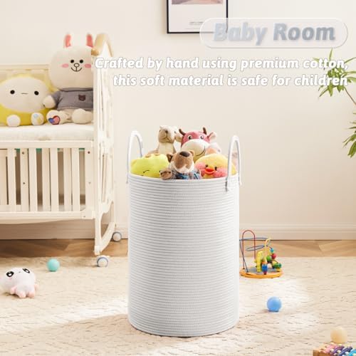 Artfeel Laundry Basket, Woven Cotton Rope Laundry Hamper, 80L - Image 4