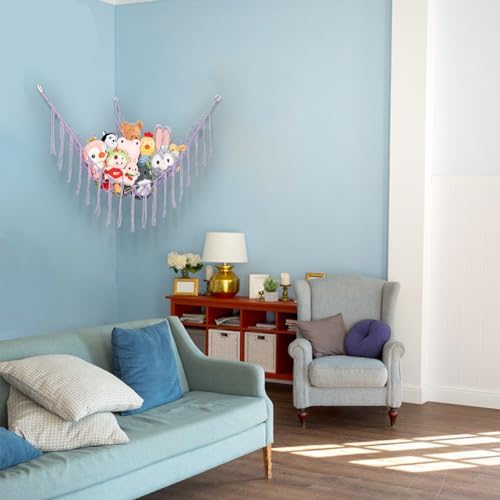 Stuffed Animal Hammock Corner, Hand-knitted Large Plushie Net Toy Hammock - Image 4